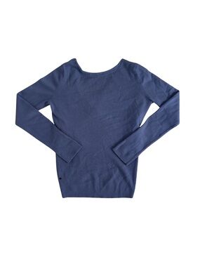 Halston Heritage Cashmere Back Drape Sweater in Periwinkle